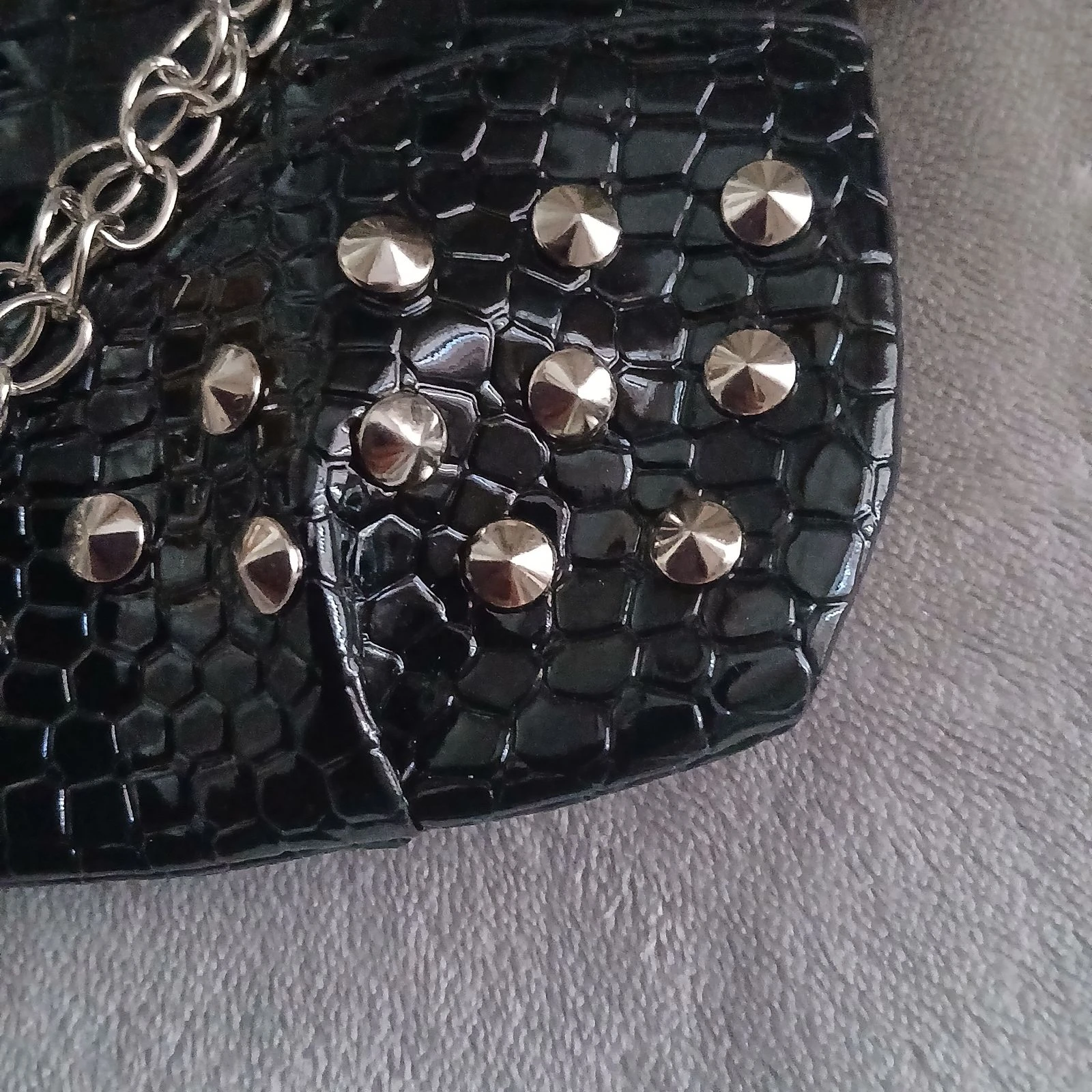 Bolsa baguete preta – Estilo Rock / Y2K / Grunge – photo 5